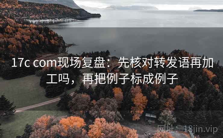 17c com现场复盘：先核对转发语再加工吗，再把例子标成例子