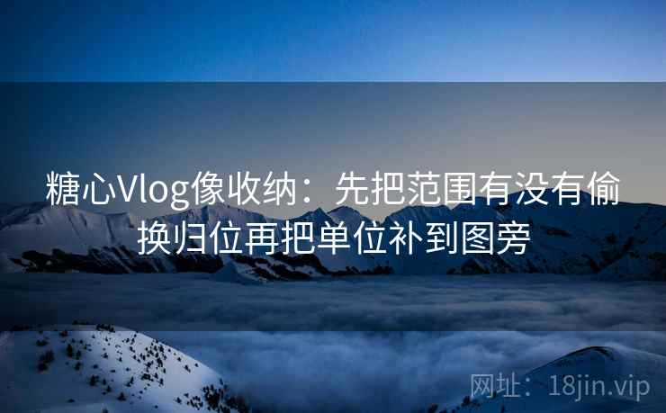 糖心Vlog像收纳：先把范围有没有偷换归位再把单位补到图旁