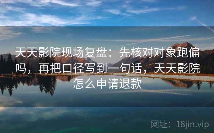 天天影院现场复盘：先核对对象跑偏吗，再把口径写到一句话，天天影院怎么申请退款