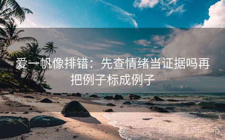 爱一帆像排错：先查情绪当证据吗再把例子标成例子
